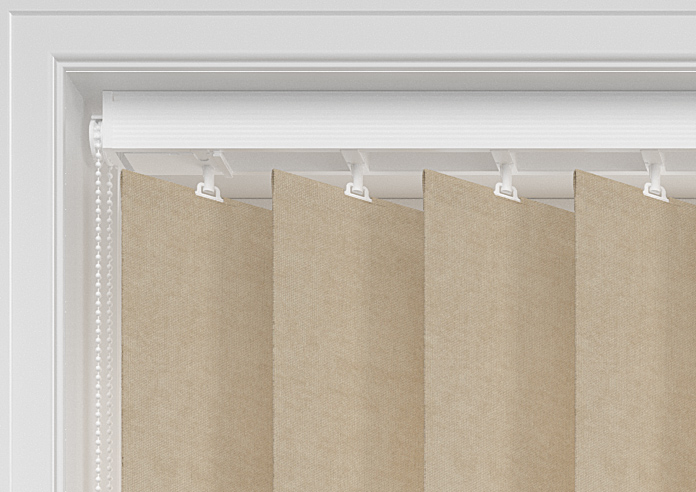 Flori Faux Suede (Blackout), Vanilla Latte - Vertical Blind - Image 8